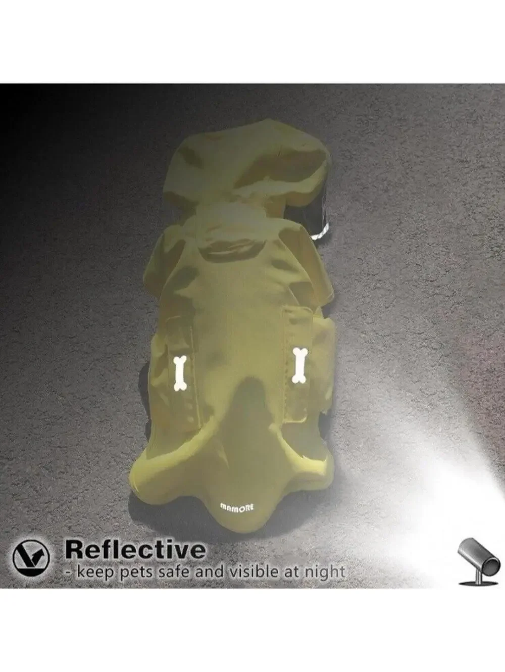 Dog Waterproof Raincoat with Poncho Hoodie Reflective Adjustable Yellow Medium